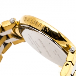 Pre Owned Balmain Mother of Pearl Two-Tone Stainless Steel Diamonds Haute Elegance 8076 Women's Wristwatch 27 mm