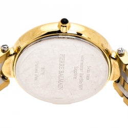 Pre Owned Balmain Mother of Pearl Two-Tone Stainless Steel Diamonds Haute Elegance 8076 Women's Wristwatch 27 mm