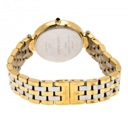 Pre Owned Balmain Mother of Pearl Two-Tone Stainless Steel Diamonds Haute Elegance 8076 Women's Wristwatch 27 mm