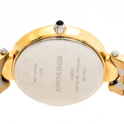 Pre Owned Balmain Mother of Pearl Two-Tone Stainless Steel Diamonds Haute Elegance 8076 Women's Wristwatch 27 mm