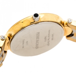 Pre Owned Balmain Mother of Pearl Two-Tone Stainless Steel Diamonds Haute Elegance 8076 Women's Wristwatch 27 mm