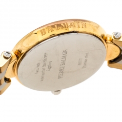 Pre Owned Balmain Mother of Pearl Two-Tone Stainless Steel Diamonds Haute Elegance 8076 Women's Wristwatch 27 mm