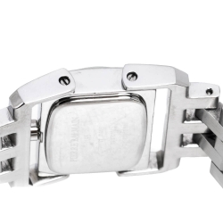 Pre Owned Balmain Silver Stainless Steel Diamond 2198 Rectangular Women Wristwatch 24 mm