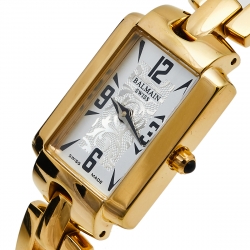 Pre Owned Balmain Silver Yellow Gold Plated Stainless Steel Balmya 2083 Women's Wristwatch 18.50 mm