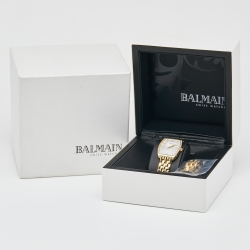 Pre Owned Balmain Silver Gold Plated Stainless Steel Arcade B1733 Women's Wristwatch 30 mm 