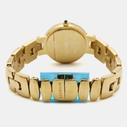 Pre Owned Balmain Silver Gold Plated Stainless Steel Balmya B4810.33.14 Women's Wristwatch 27 mm