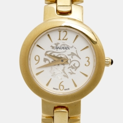 Pre Owned Balmain Silver Gold Plated Stainless Steel Balmya B4810.33.14 Women's Wristwatch 27 mm