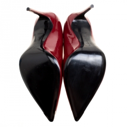 Barbara Bui Red Patent Leather Metal Pointed Toe Pumps Size 41