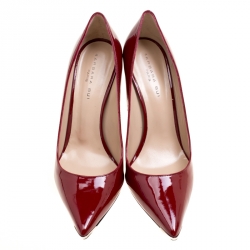 Barbara Bui Red Patent Leather Metal Pointed Toe Pumps Size 41