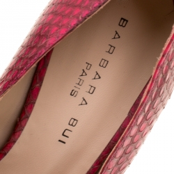 Barbra Bui Red Elaphe Leather Metal Pointed Toe Pumps Size 38