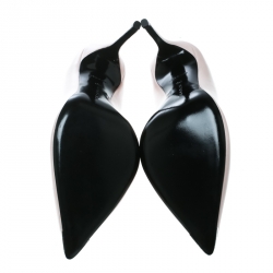 Pre Owned Barbara Bui Blush Pink Leather Metal Pointed Toe Pumps Size 38