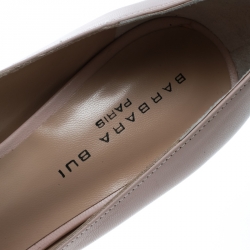 Pre Owned Barbara Bui Blush Pink Leather Metal Pointed Toe Pumps Size 38