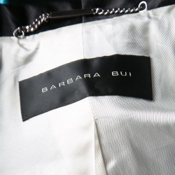 Barbara Bui Black Satin Trim Detail Tailored Blazer S