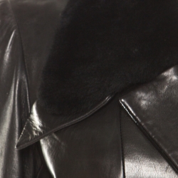 Barbara Bui Dark Brown Fur Collar Belted Leather Jacket L