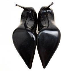 Barbara Bui Black Patent Leather Metal Pointed Toe Pumps Size 39