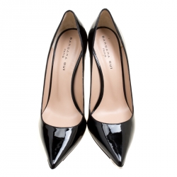 Barbara Bui Black Patent Leather Metal Pointed Toe Pumps Size 39