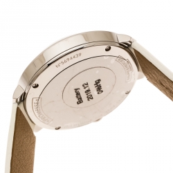 Pre Owned Baume & Mercier Silver White Stainless Steel Promesse MOA10177 Women's Wristwatch 34 mm