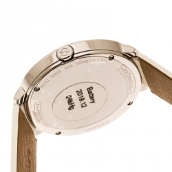 Pre Owned Baume & Mercier Silver White Stainless Steel Promesse MOA10177 Women's Wristwatch 34 mm