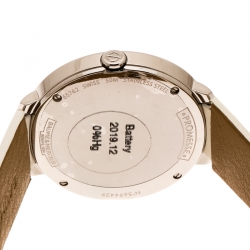 Pre Owned Baume & Mercier Silver White Stainless Steel Promesse MOA10177 Women's Wristwatch 34 mm