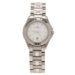 Pre Owned Baume & Mercier White Stainless Steel Classic Women's Wristwatch 30MM