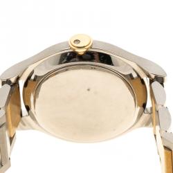 Baume & Mercier White Mother of Pearl Yellow Gold Capped Stainless Steel Women's Wristwatch  30 mm