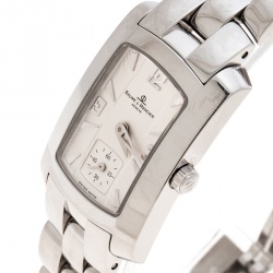 Pre Owned Baume & Mercier White Stainless Steel Hampton Milleis 65309 Women's Wristwatch 22 mm