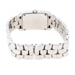 Pre Owned Baume & Mercier White Stainless Steel Hampton Milleis 65309 Women's Wristwatch 22 mm