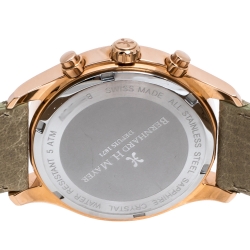 Pre Owned Bernhard H Mayer Khaki Rose Gold PVD Plated Stainless Steel Irish Chronograph Women's Wristwatch 38 mm