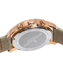 Pre Owned Bernhard H Mayer Khaki Rose Gold PVD Plated Stainless Steel Irish Chronograph Women's Wristwatch 38 mm