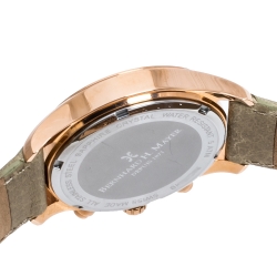 Pre Owned Bernhard H Mayer Khaki Rose Gold PVD Plated Stainless Steel Irish Chronograph Women's Wristwatch 38 mm