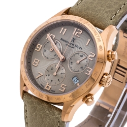 Pre Owned Bernhard H Mayer Khaki Rose Gold PVD Plated Stainless Steel Irish Chronograph Women's Wristwatch 38 mm