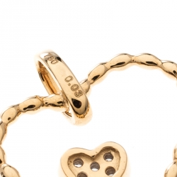 Pre Owned Bernhard H. Mayer Amore Twin Diamonds 18k Yellow Gold Pendant