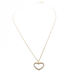 Pre Owned Bernhard H. Mayer Adonia Diamond 18k Yellow Gold Heart Pendant Necklace