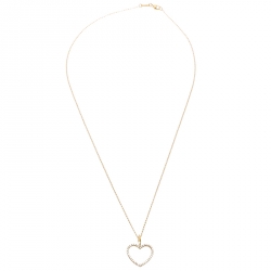 Pre Owned Bernhard H. Mayer Adonia Diamond 18k Yellow Gold Heart Pendant Necklace