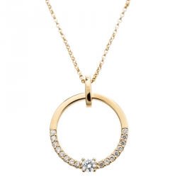 Pre Owned Bernhard H. Mayer Glimmer Diamond 18k Yellow Gold Pendant Necklace