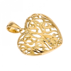 Pre Owned Bernhard H. Mayer Clara Diamond 18K Yellow Gold Heart Pendant