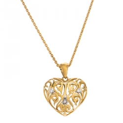 Pre Owned Bernhard H. Mayer Clara Diamond 18K Yellow Gold Heart Pendant