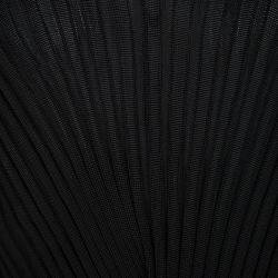 Blumarine Black Rib Knit Faux Tucked Top M