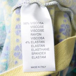 Pre Owned كارديغان بلومارين تريكو أزرق مورد مطبوع ومزخرف M