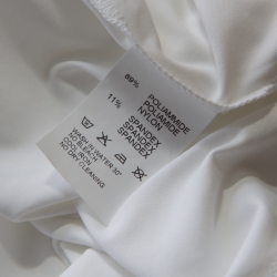 Blumarine White and Gold Embellished Stretch Cotton Sleeveless Top