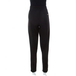 Blumarine Black Crepe Elasticized Waist Trousers L 