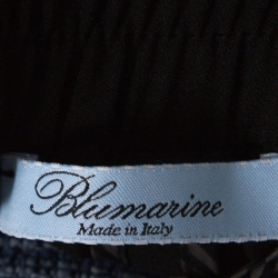 Blumarine Black Crepe Elasticized Waist Trousers L 