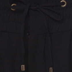 Blumarine Black Crepe Elasticized Waist Trousers L 