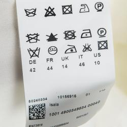 مملوكة مسبقًا Boss By Hugo Boss Off White Silk Panel Detail Isala Top L