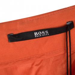 Pre Owned Boss By Hugo Boss Orange Cotton Vilica Pencil Skirt M
