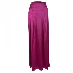 Pre Owned Boss by Hugo Boss Pink Silk Satin Varana Maxi Skirt M
