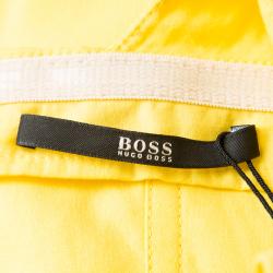 Pre Owned Boss By Hugo Boss Yellow Sleeveless Drapira Dress M