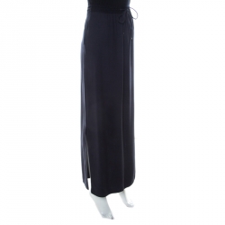Pre Owned Boss By Hugo Boss Navy Blue Drawstring Waist Maxi Bendrah Skirt L