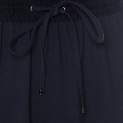 Pre Owned Boss By Hugo Boss Navy Blue Drawstring Waist Maxi Bendrah Skirt L