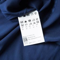 مملوكة مسبقًا قميص بوس باي هوغو بوس أزرار أمامية أكمام طويلة ساتان حرير كحلي M